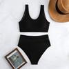 Sexy de Moda Malla Costura Color Sólido Chaleco Bikini de Baño Dividido para Mujer