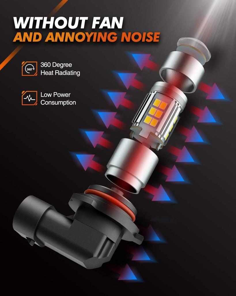 SEALIGHT F1-LED-9006 HB4 LED Fog Light Bulb White 7000LM 27 Row Chip 6000K