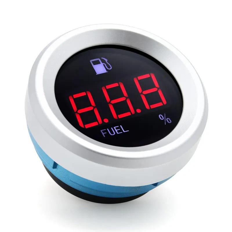 0-190ohm Car Digital Gauge Fuel Level Meter+100~550mm Fuel Sensor with Flashing Alarm Red Backlight for Marine Boat Car Truck