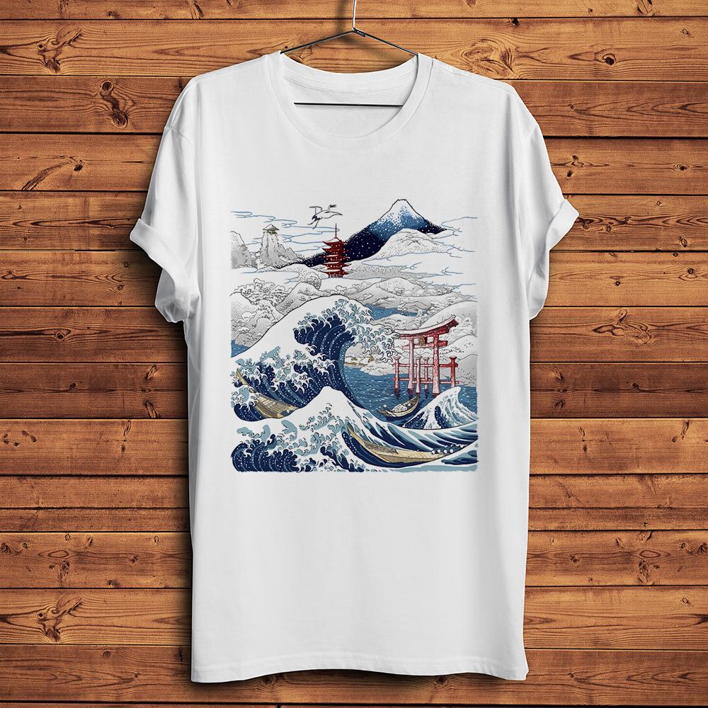 

Great wave of Kanagawa Tsunami Fujiyama Tee funny tshirt homme short t shirt Unisex vintage Ukiyo casual tshirt unisex streetwear S