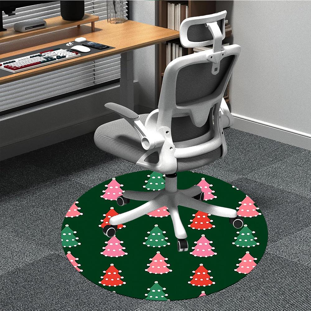 

1pc Christmas Trees Chair Carpet for Office, Non-slip, Soft and Durable Office Rug for Interior Decoration, Perfect for Office yy260313082 80cm by 80cm