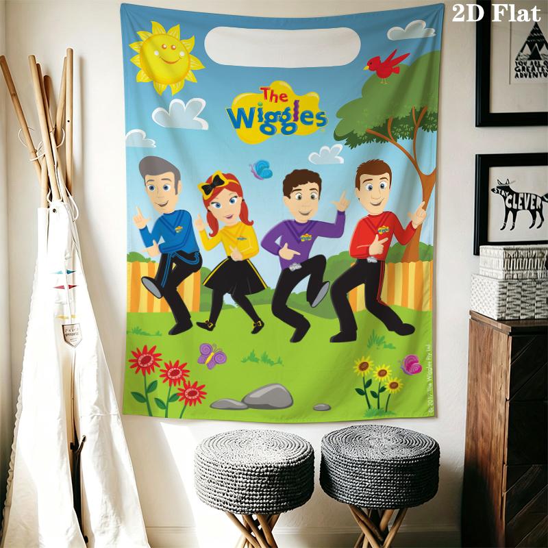 The Wiggles Wall Tapestry Aesthetic Wall Hanging Printed Fabric Blanket Decorative Tapestries for Bedroom Living Room Home Decor