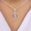 Selenite Gemstone 925 Sterling Silver Jewelry Pretty Round Pendant 1.2" Gift For Your Love PP-68-39