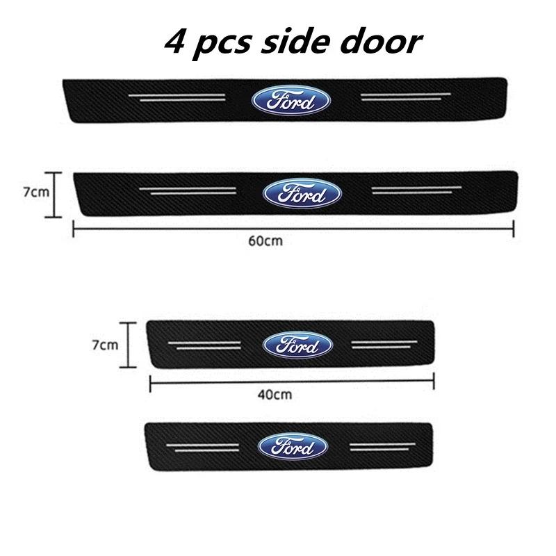 Car Sticker Ford 60X7CM Carbon Fiber Car Door Threshold Protective Sticker For Ford Fiesta C-Max Kuga Ranger Raptor KA Fusion ST