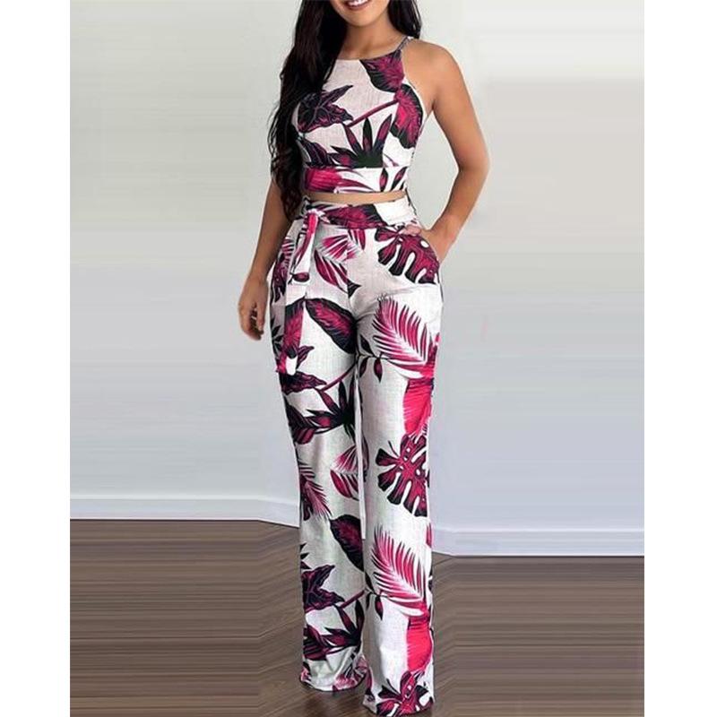 2022 Urban Casual Print Damen Hosen Set