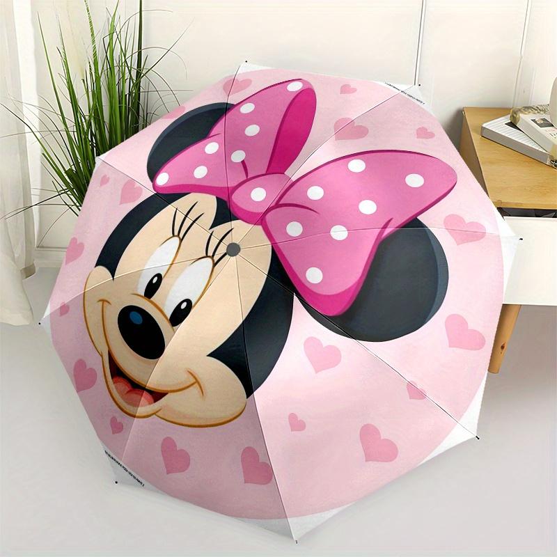 

Minnie Mouse, Hearts Automatic opening and closing folding umbrella with 8-rib frame and compact travel design, perfect for all occasions |