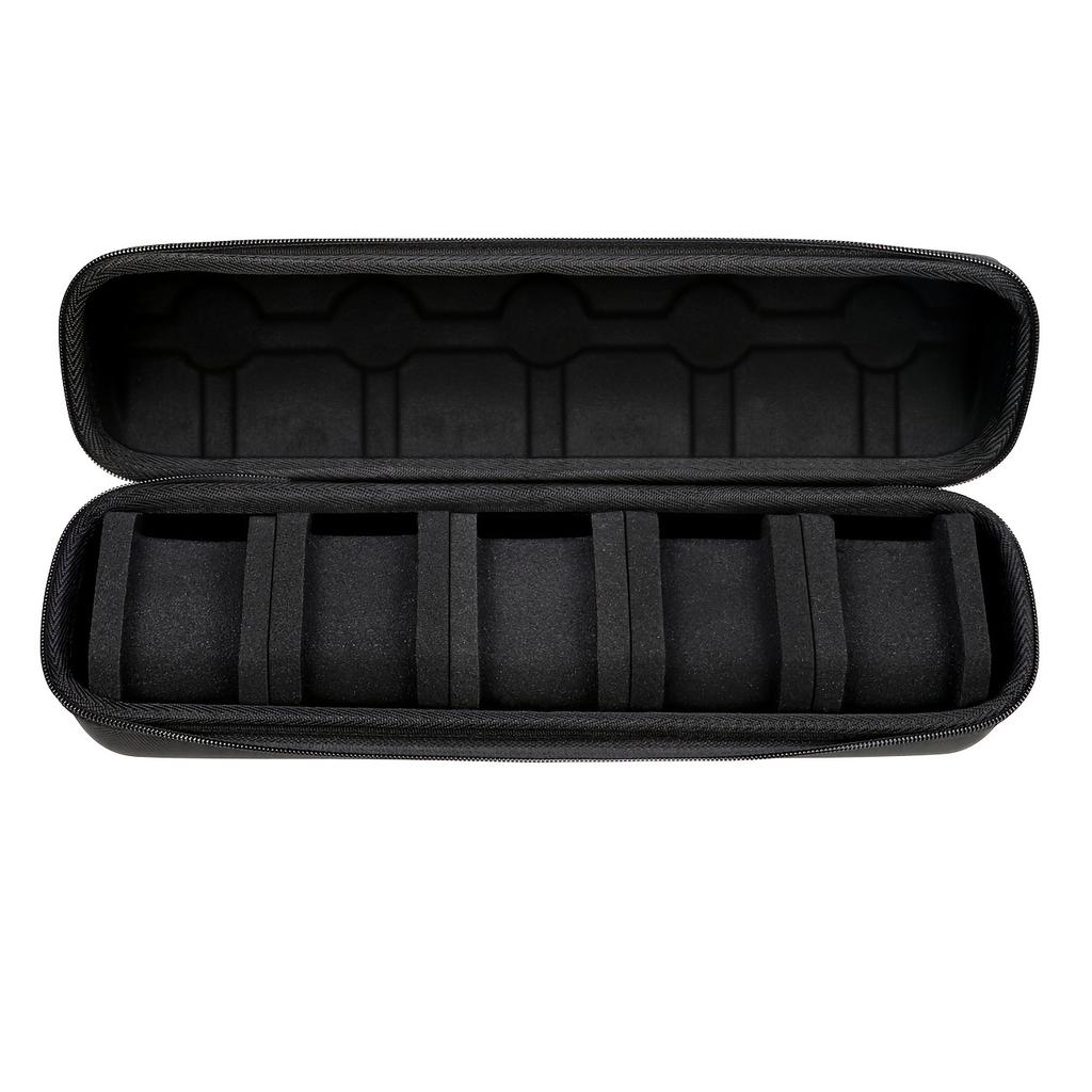 5-Grid Watch Travel Box, Hard Shell Organizer for Men's& Women's Watches, Soft Pad& Handle, Portable Watch Storage Bag