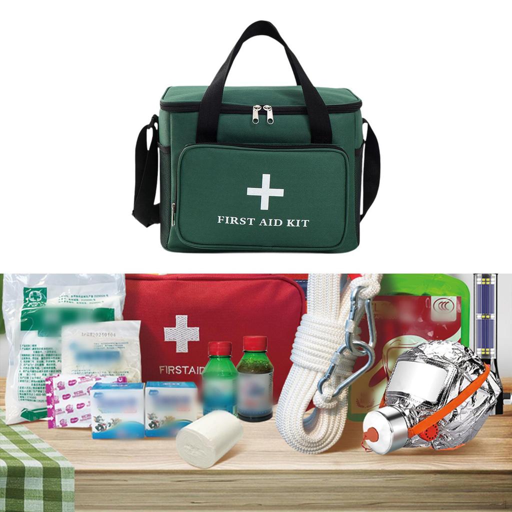 Empty First Aid Bag Emergency Medical Adjustable Shoulder Strap Multipurpose Multi Pockets