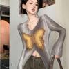 Butterfly Design Slim Fit Long Sleeve Knitted Sweater for Women - Autumn Collection