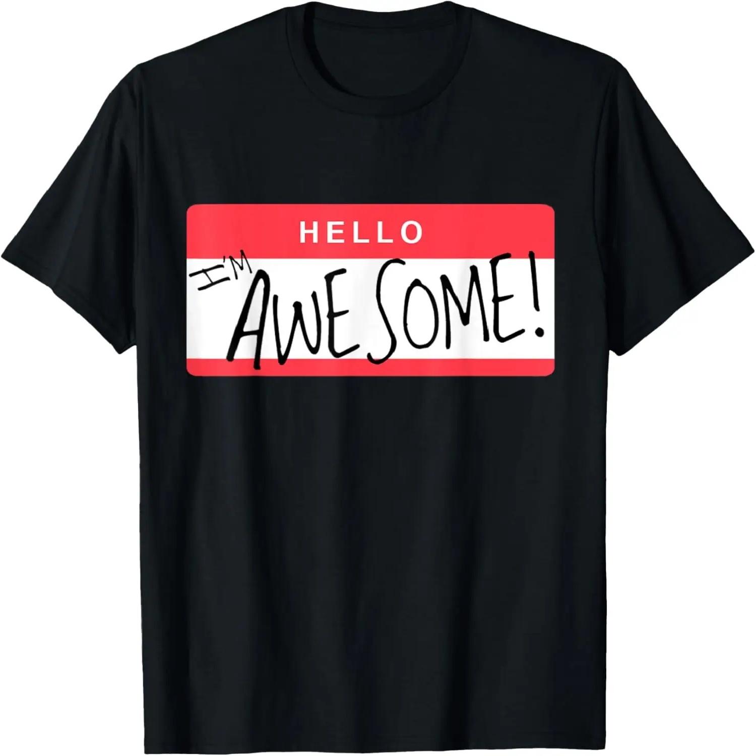 Hello I m Awesome Name Tag T-Shirt XXXXXL разноцветный
