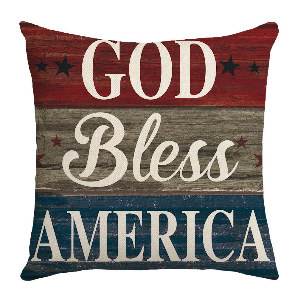 New Independence Day Pillow Text Printed Cushion Cushion Linen Pillow Case Home Decoration