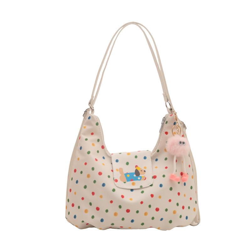Cute Japanese Polka Dot Dog Backpack For Women Spacious Stylish Tote Bag For Commuting