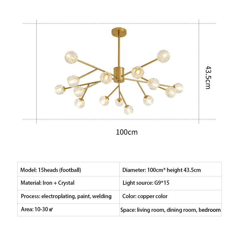 New Postmodern Ceiling Chandelier Light Luxury Living Room Simple Crystal Lighting Restaurant Bedroom Nordic Molecular Drop Lamp