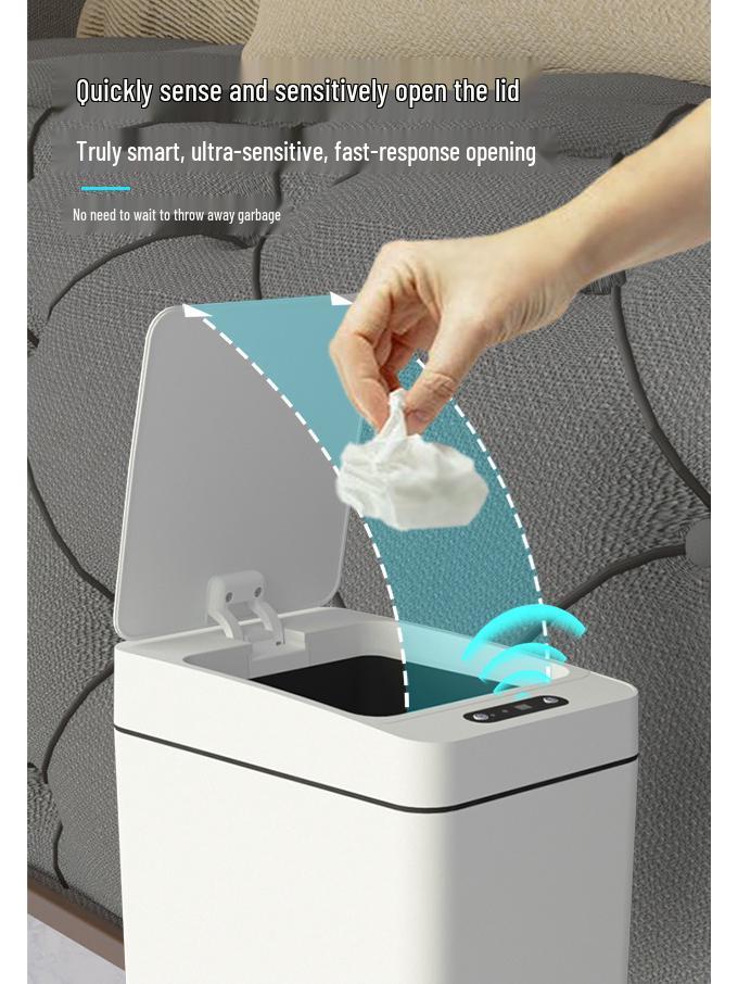 Smart Sensor Narrow Trash Can for Bathroom and Toilet