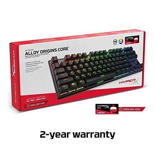 Clavier gaming mécanique - hyperx - alloy origins core - rgb - tkl - hyperx red switches