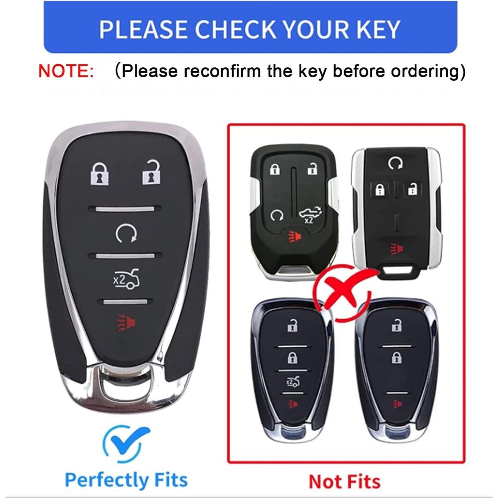 Für Chevy Autoschlüsselhülle mit Schlüsselanhänger, Weiche TPU-Schlüsselhülle Schale Vollschutz für 2016-2021 Chevy Equinox Malibu Camaro Cruze Blazer Traverse Trax