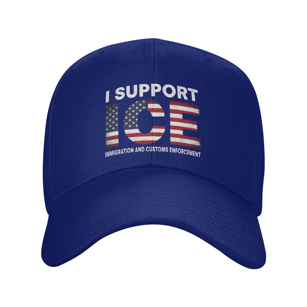 I support ICE Immigration and Customs EnforceUnisext Sun Baseball Cap Summer Street Style Trucker Hat For Unisex Hunting Baseball Caps