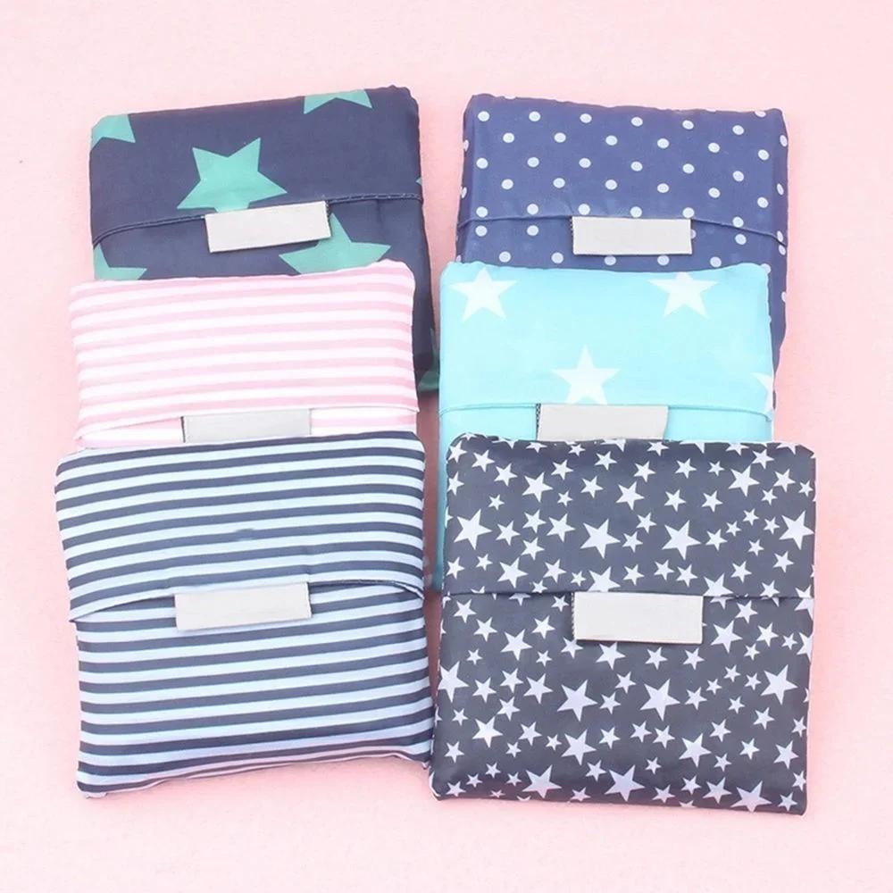 6 Stil Neue Mode Druck faltbar grün Einkaufstasche Tragetasche Faltbare Tasche Handtaschen Praktisch Große Kapazität Aufbewahrungstaschen
