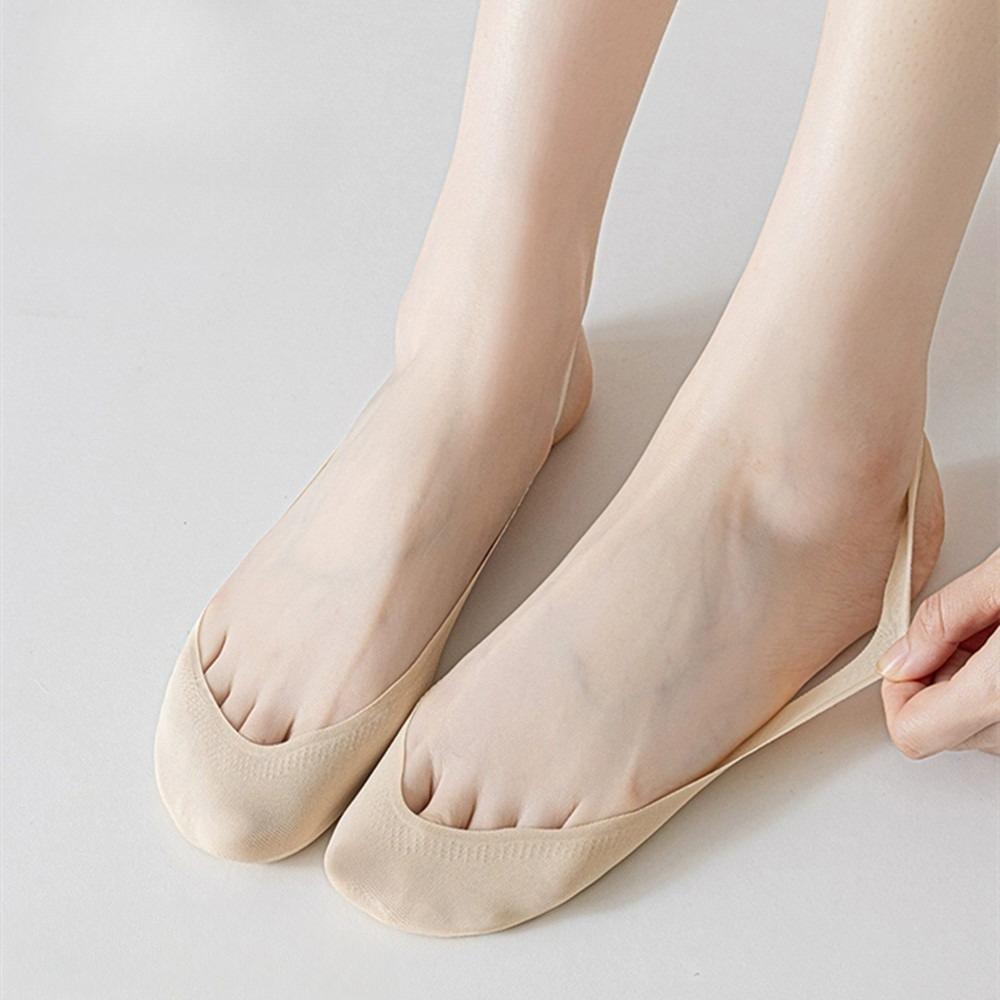 Chaussettes Pantoufles Femme Respirantes Été Chaussures à Talons Hauts Chaussettes Invisibles Ne Se Voyant Pas Femme Silicone Antidérapantes Coupe Basse Cheville Chaussettes Bateau