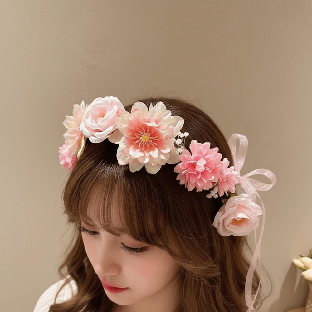 Simulation Flower Simulation Wreath Bohemia Style Flower Headband Seaside Vacation Headdress  Women