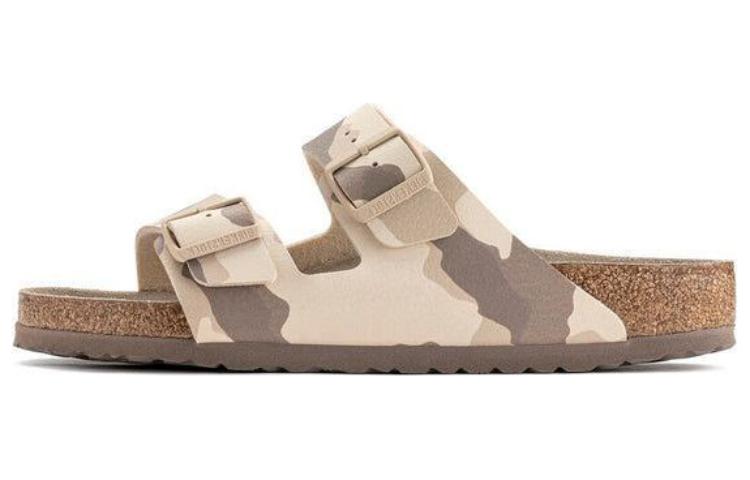 Birkenstock Leather Slide Slippers Women s Taupe Camouflage 1022496 45