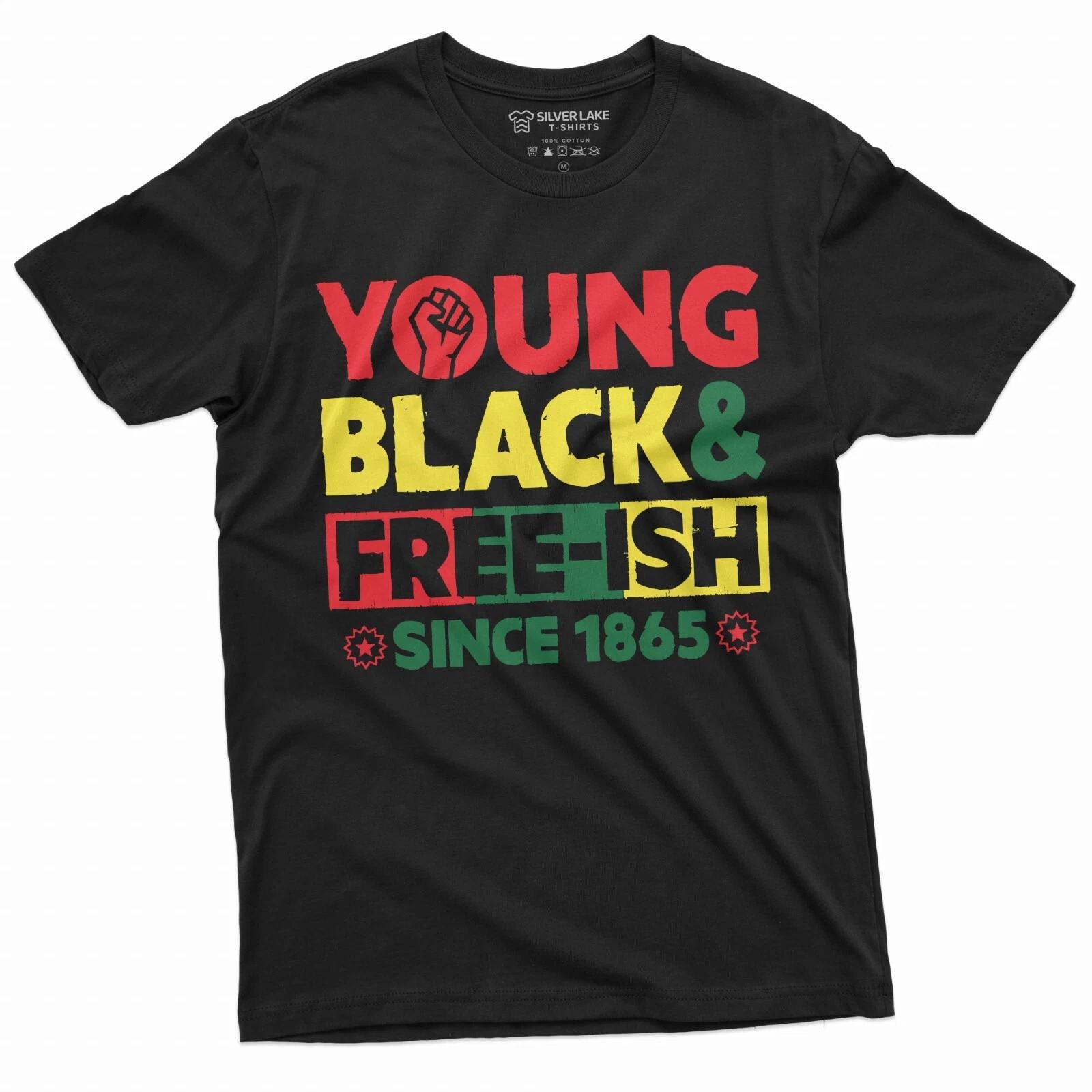 Young Black and Free-ish Juneteenth Shirt Black Freedom Day Shirt Jububilee Gift XS