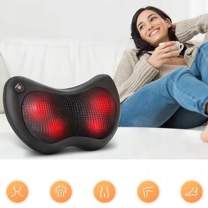 Masażer Shiatsu Poduszka Masująca Plecy Ciało Kark Na Bóle Kręgosłupa 2W1