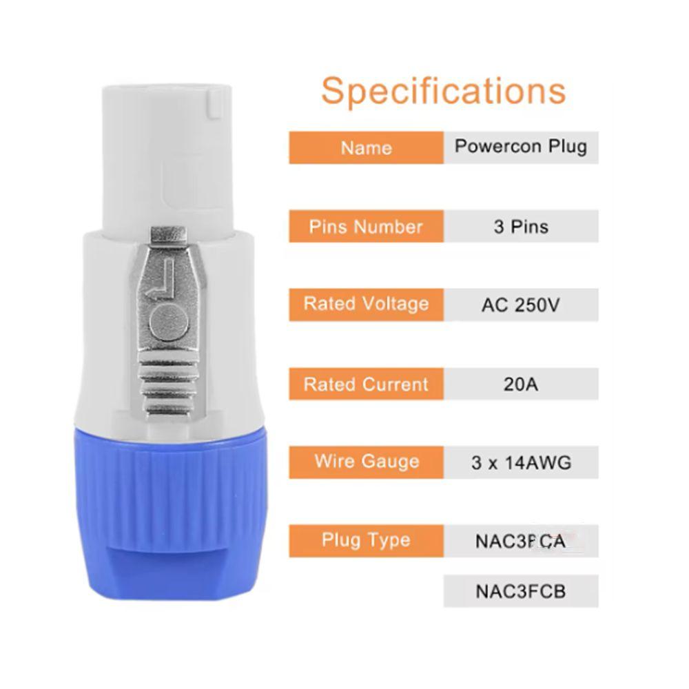 10 Pc/bag Blue/White 20A 250V AC Power Plug Adapter Aviation Power Industrial Plug  Sound