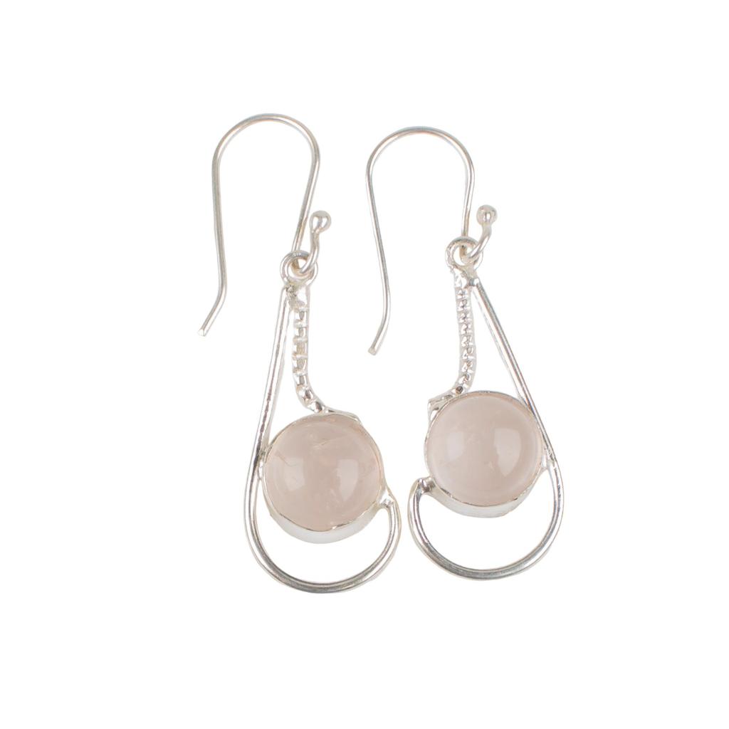 Rose Quartz Gemstone 925 Sterling Silver Handmade Jewelry Customized Earrings 1.90" For Women EE-57-20
