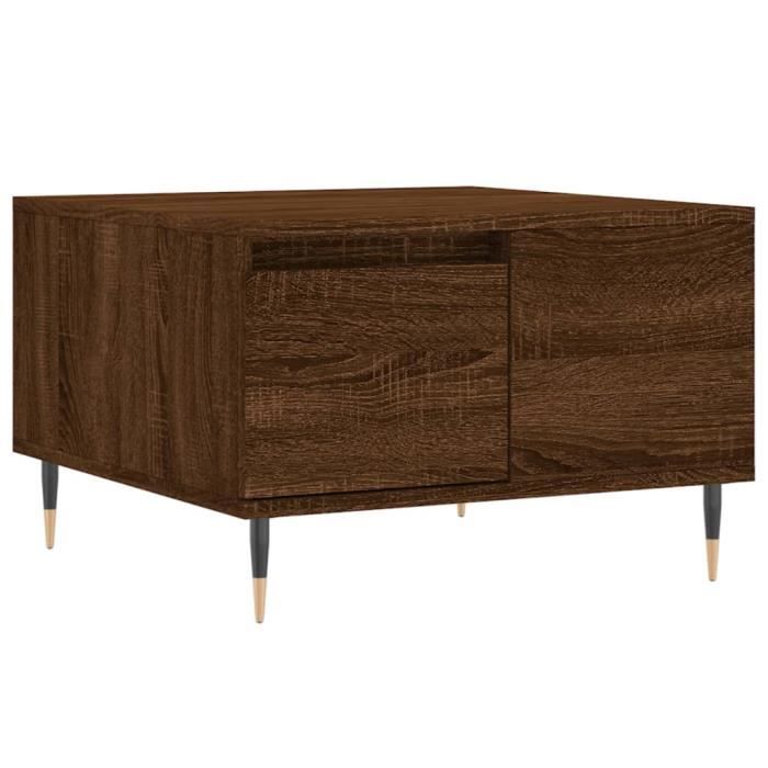 VidaXL Table basse chêne marron 55x55x36,5 cm bois d'ingénierie 830755