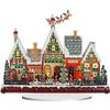 2D Flat Print Winter Christmas House DIY Desktop Diamond Art Kits 5D DIY Diamond Art Tabletop Decorations for Adults Beginner