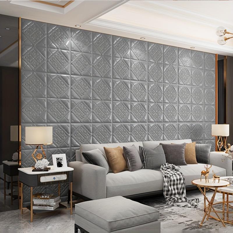 10 st 3D Floral Carving Style med en förtjockning av Självhäftande Antikollisionsdekaler Vattentät och Fuktsäker Lätt att Rengöra och Fri att Klippa