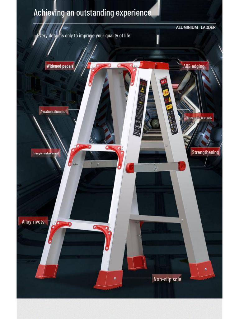 Multi-functional A-frame Aluminum Alloy Folding Telescopic Ladder for Indoor & Outdoor Use