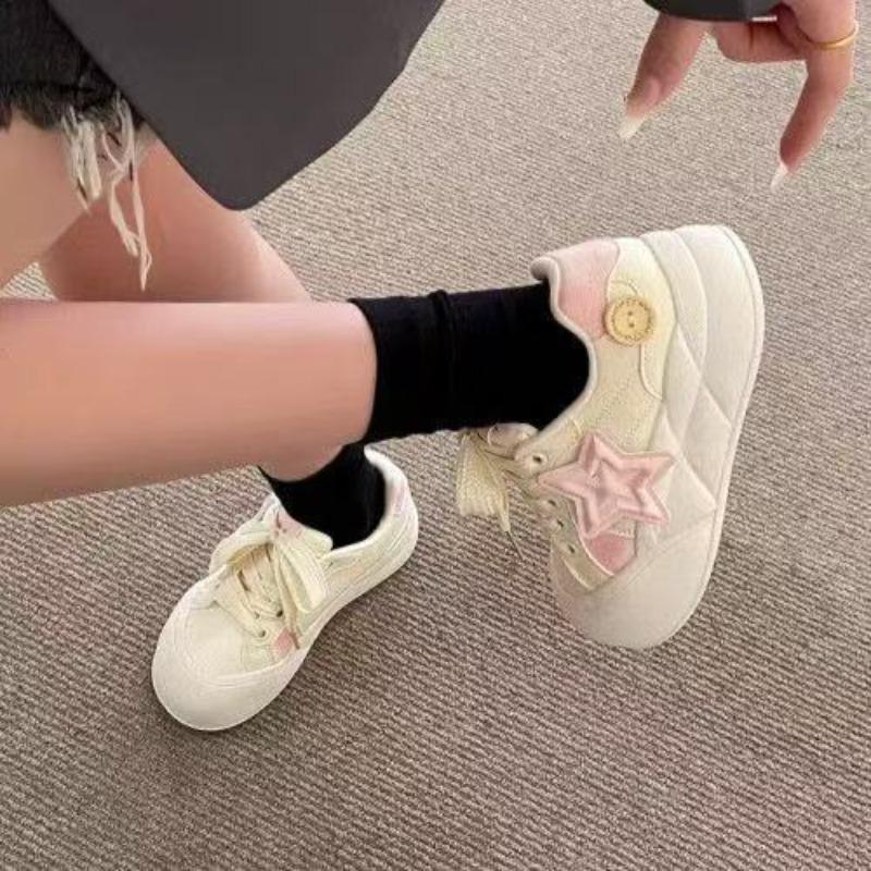 

Осенний нишевый дизайн, чувство платформы, хлебные туфли, женские, новые, студенческие, милые, с большой головой, простые маленькие белые туфли, женская обувь 40 розовый