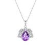 Natural crystal stone firefly pendant whole body s925 sterling silver necklace women's high-end ice flower cut colorful treasure pendant daily gift