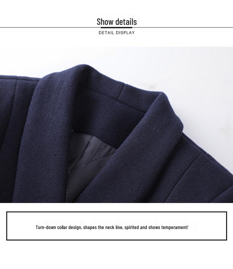 Women's Professional Mid-Length Wool Coat for Winter Workwear