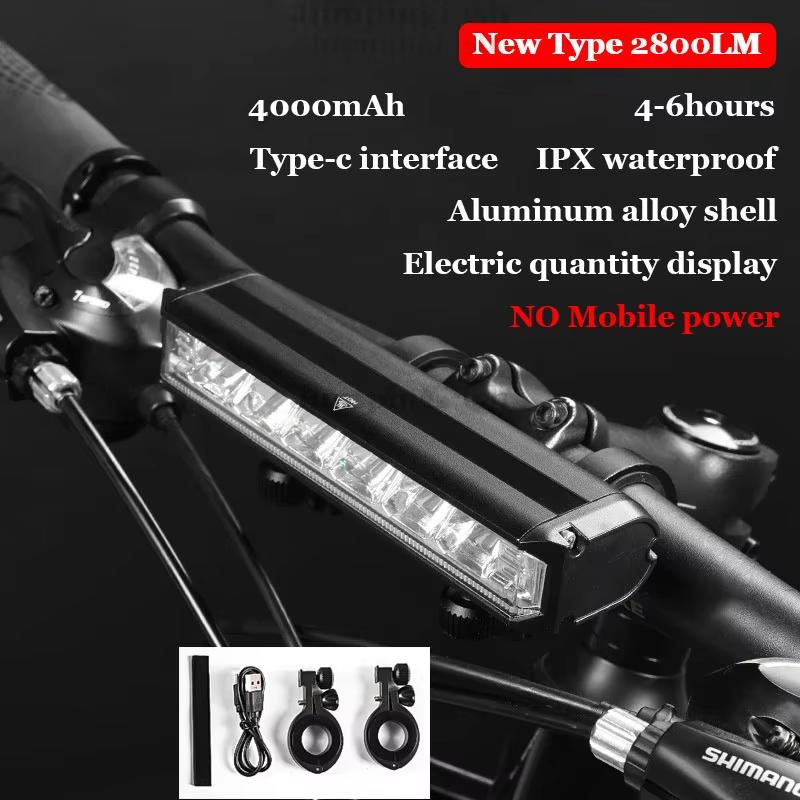 Bicycle Light Front 5200LM LED Light for Bicycle 8000mAh Mountain Cycle Headlight Lamp MTB Bike Light USB Flashlight Super Brigh 7