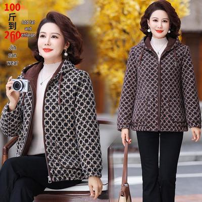 Mom's 2025 Winter Coat: New Velvet Cotton Jacket with Added Fleece for Middle-Aged and Elderly Women