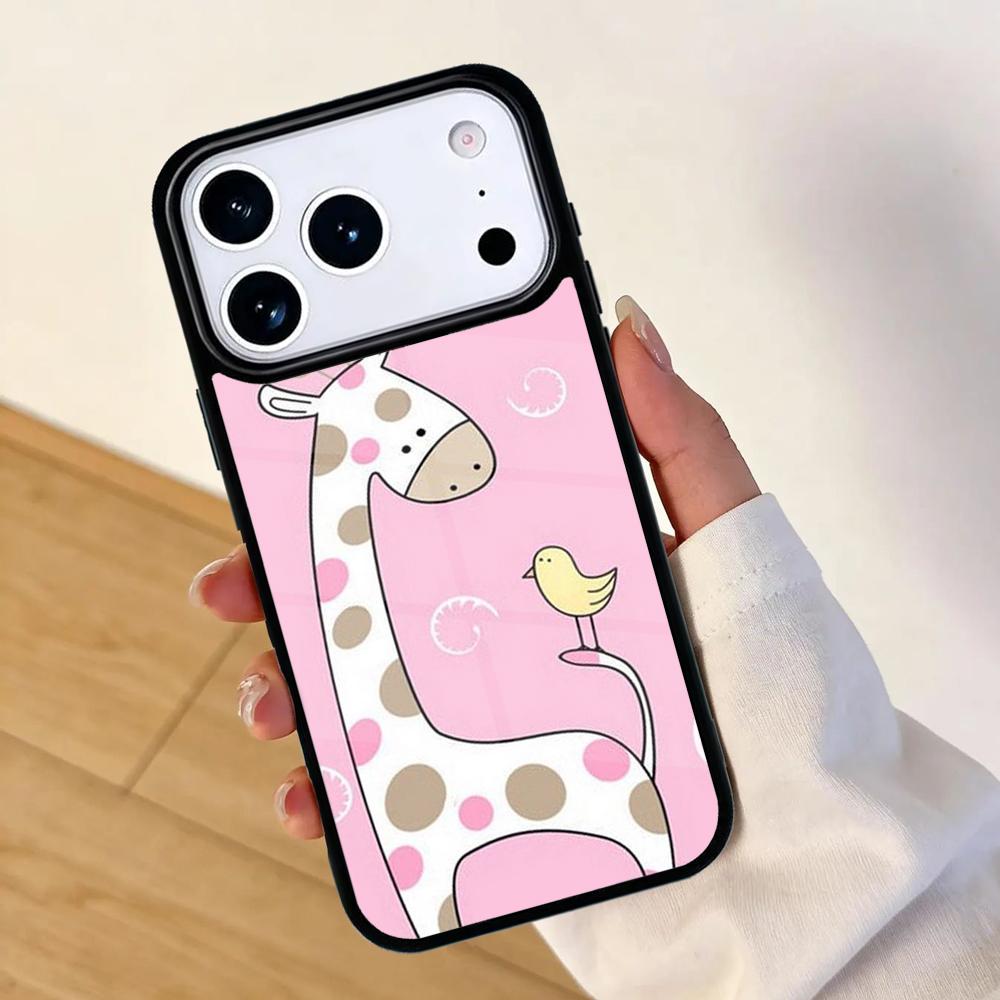 Giraffe Anime Cute Mobile Phone Case for IPhone 17 AIR 16pro Max 15 14 13 12 11 Bumper Cover