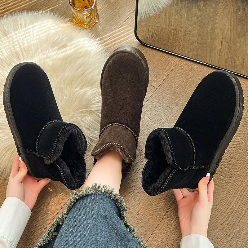 Women's Snow Boots Winter New Fleece Thickened Cotton Boots Children's Warm Short Tube Bread Cotton Shoes