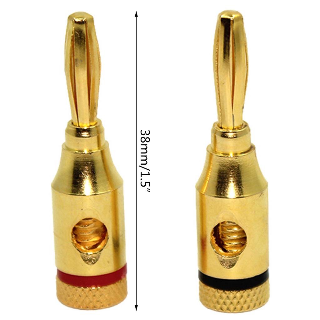 10 Pieces Speaker Banana Plugs Open Screw Type Home Theater Audio Jack Connector 24K Gold Plated Plugs Easy to Use