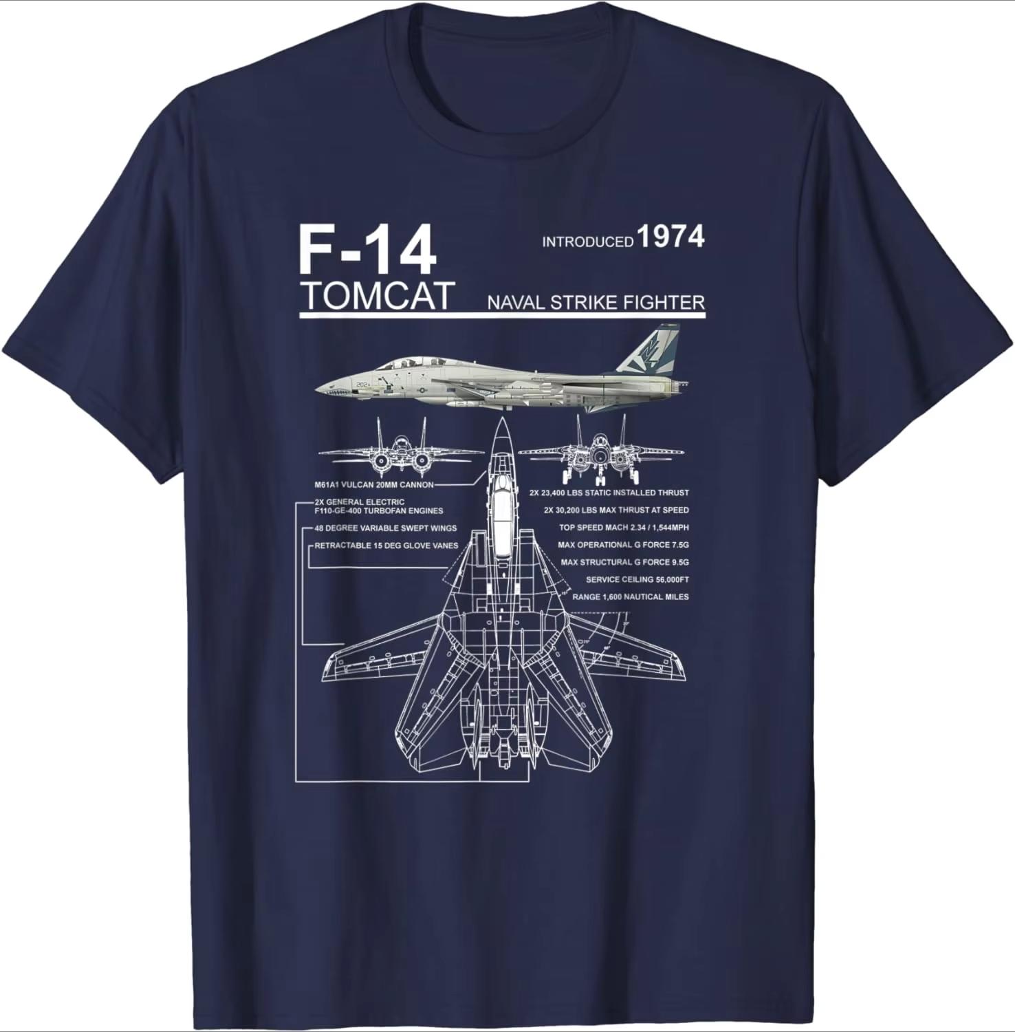 

F-14 Tomcat Naval Fighter Jet Diagram Men T-Shirt Short Sleeve Casual Cotton O-Neck T Shirt 4XL