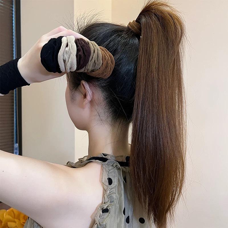 5Pcs/Set Mix Color Ponytail Holder Hair Tie High Stretch Widen Scrunchie For Women Elastic Hair Bands Rubber Hair Accessories