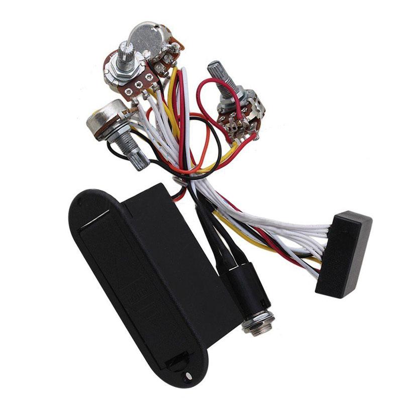 2 Band Active Bass Guitar EQ  Preamp Circuit Pickup Black