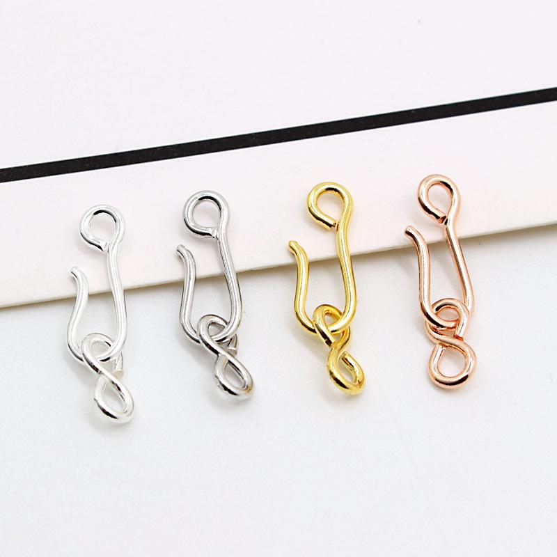 S925 Sterling Silver Figure Eight Clasp for DIY Necklace & Bracelet Connector