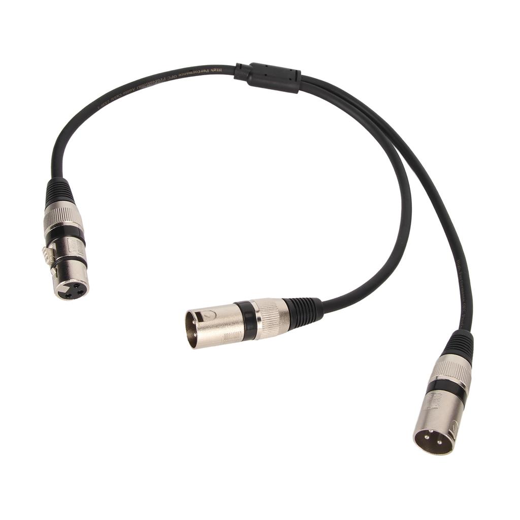 XLR rozbočovací kabel 3pinový samice na dvojitý samec Bezhlučný Nízká ztráta XLR Y rozbočovač Mikrofonní kabel pro