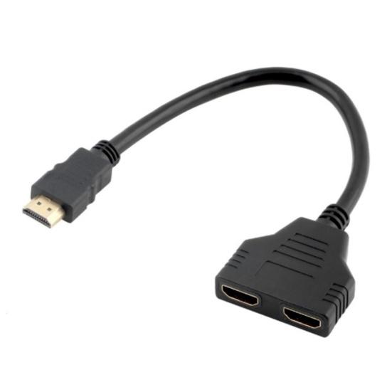1 in 2 Out 1080P High Clarity Splitter HDMI-compatible Male to Dual Female Adapter Converter Cable