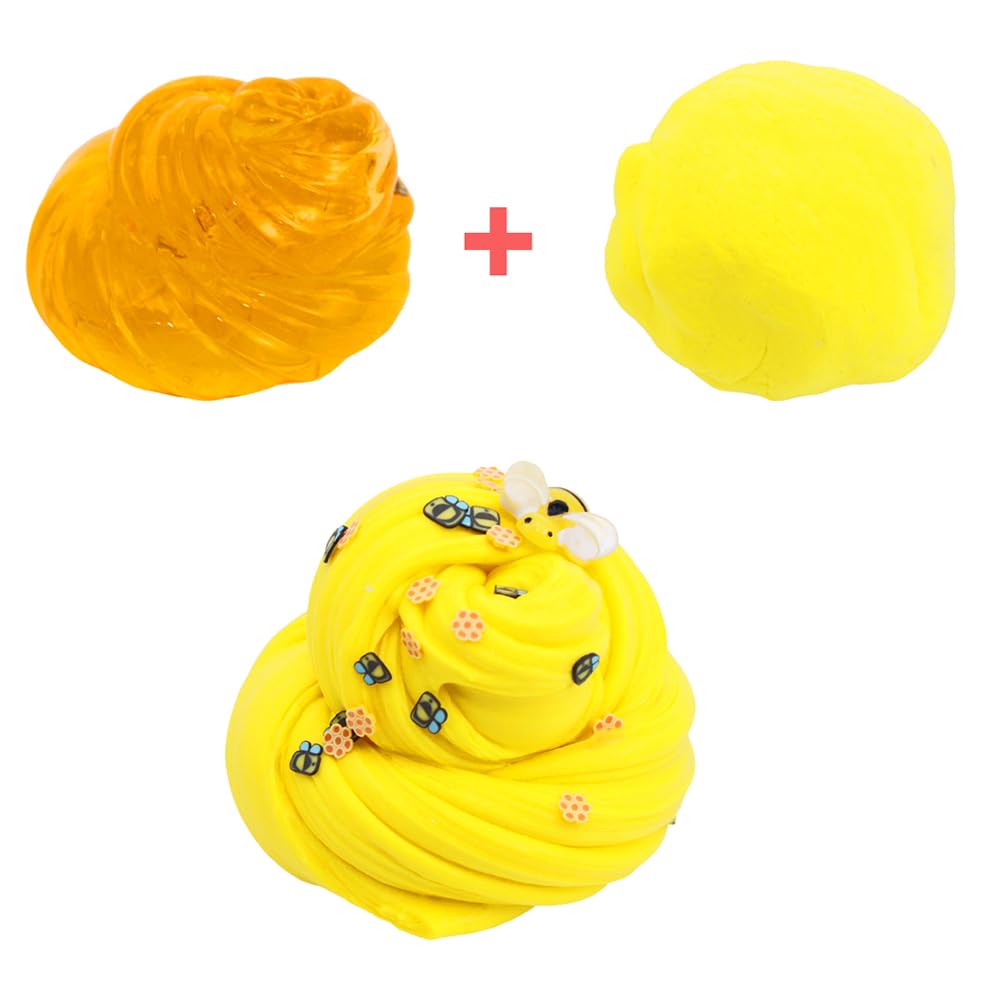 Slime creato combinando diversi dolci materiali artistici educativi e il Kit Slime Pop Cube; profumo; morbido, Fai da te, giocattolo, lavoretti; (Miele)