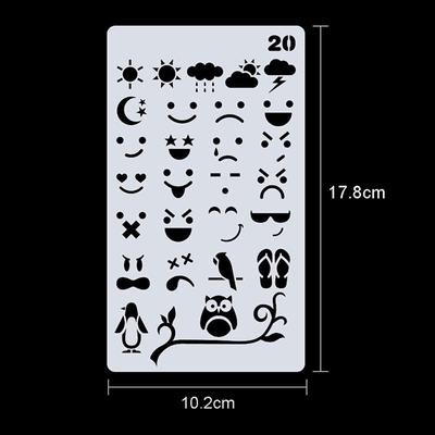 1 plantilla de dibujo con diseño hueco, material PET, reutilizable, para niños, estudiantes, bricolaje