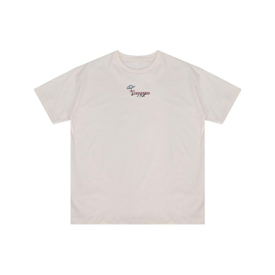 

New Converse T Shirts Women s Ivory 10025879-A01 L